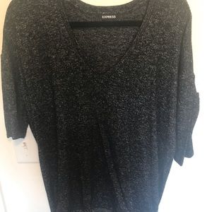 Black knit v-neck shirt